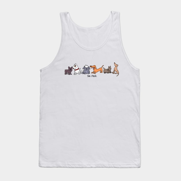 Six Pack of Dogs Cartoon Dog Tank Top by MoPaws